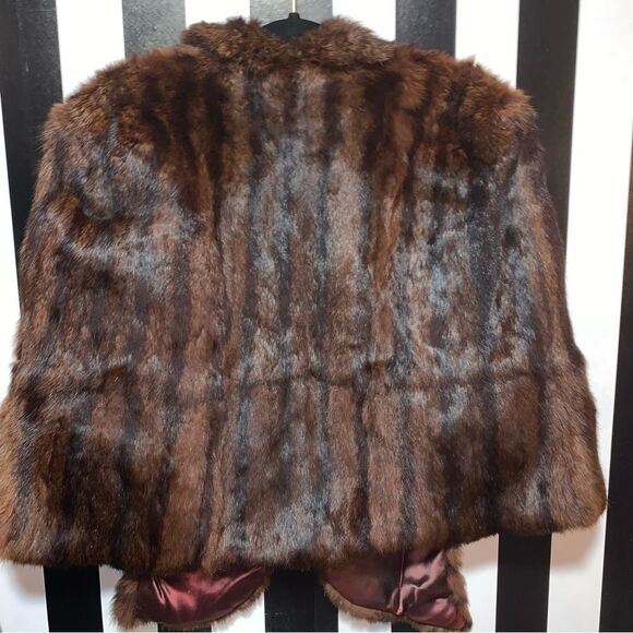 Luxury Vintage Real Fur 1940s Mink Cape/Vest/Stole Mint Condition Mob Wife Vibe - Picture 10 of 16